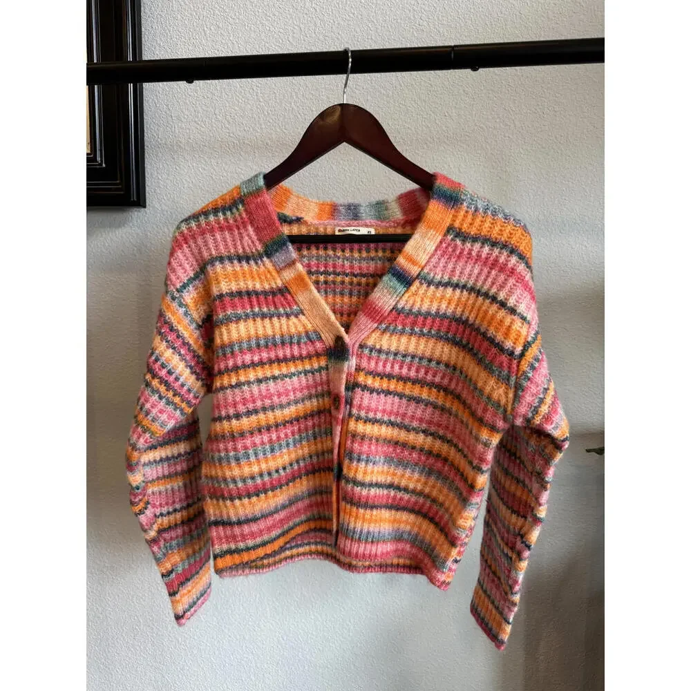 Marine Layer Dream Yarn Crop Cardigan Warm Stripe XS NWT